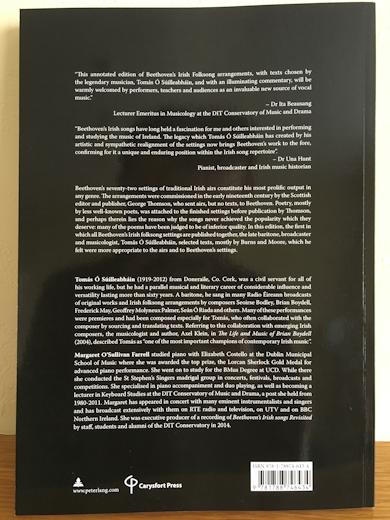 Back cover of Beethoven's Irish Songs Revisited